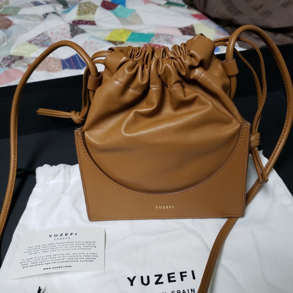 LAST CALL NWT Yuzefi Pouchy Cross Body Shoulder Bag Rich Caramel